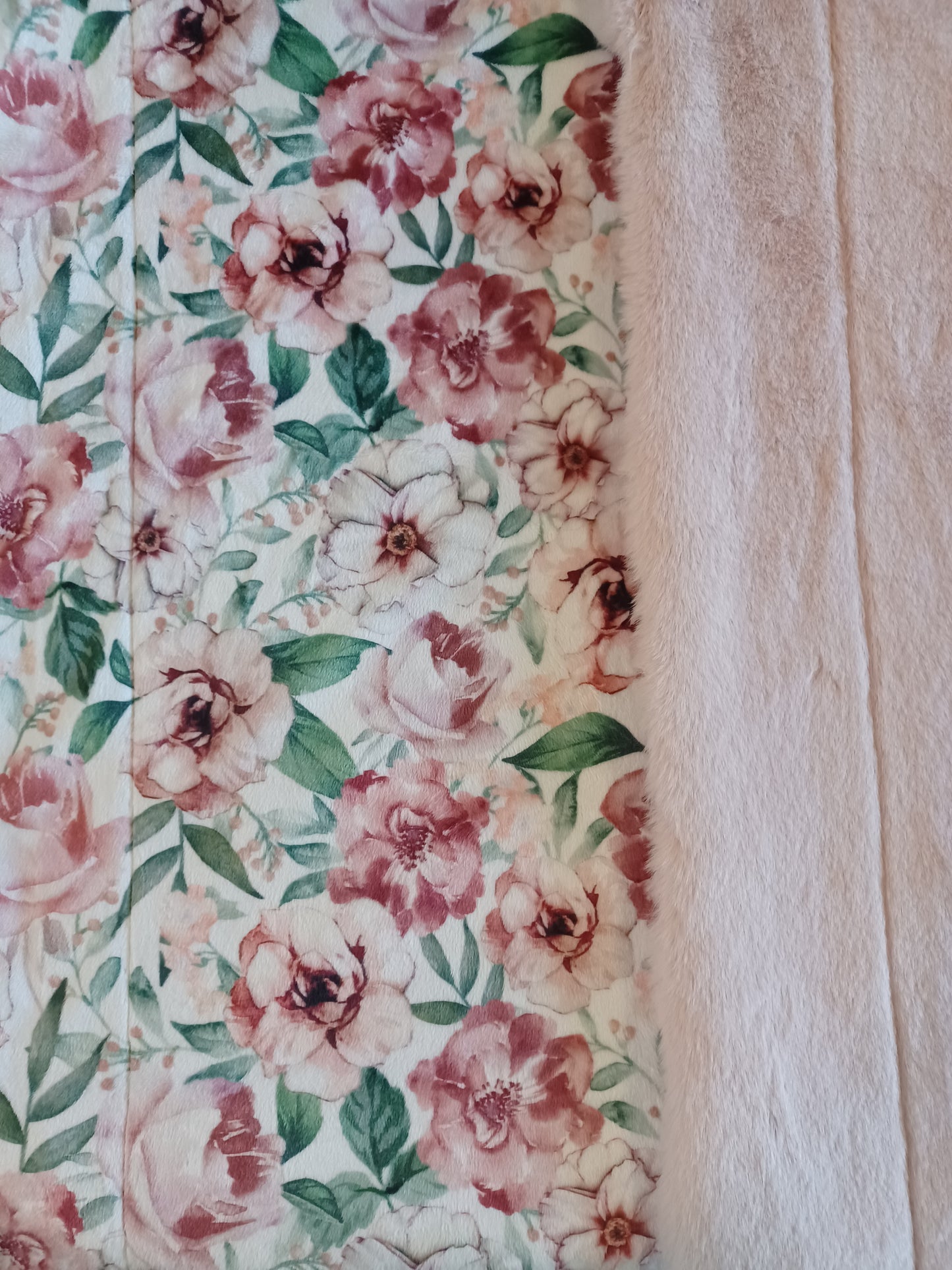 60x74 country floral on rosewater encore