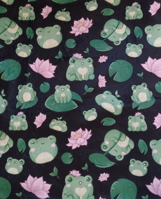 Lotus frog print 72"