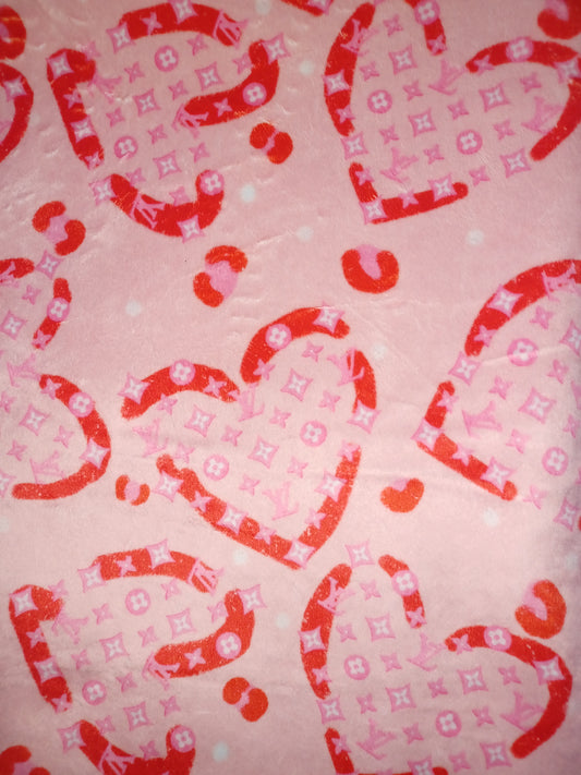 Boujee heart print 72"printed Minky