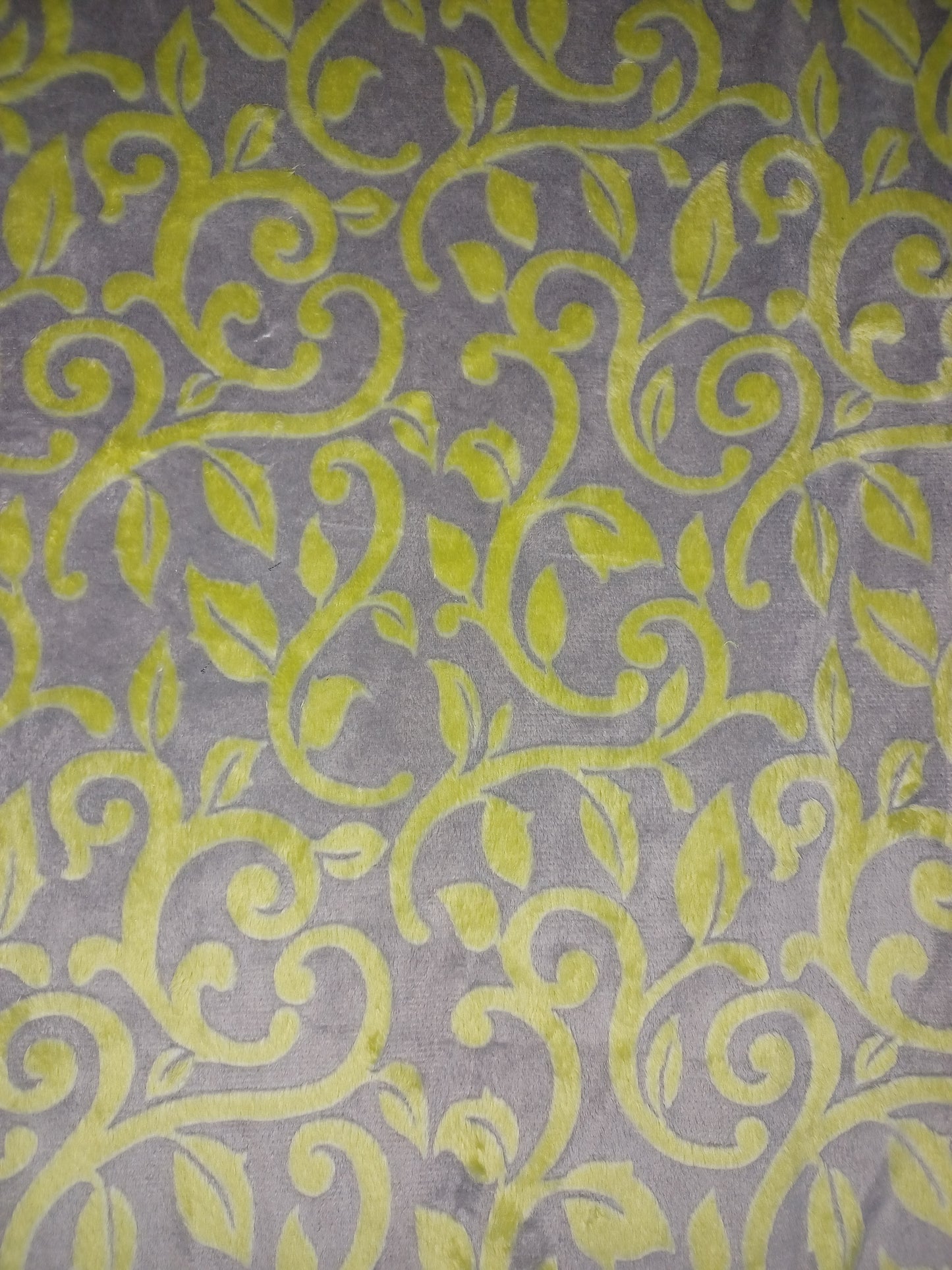 Olive embossed vine Shannon fabric 1 yard