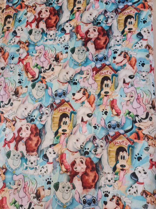 Dog movie squish minky fabric
