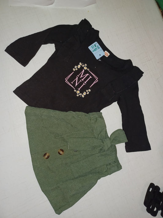 9-12 mos Mini skirt/shirt set