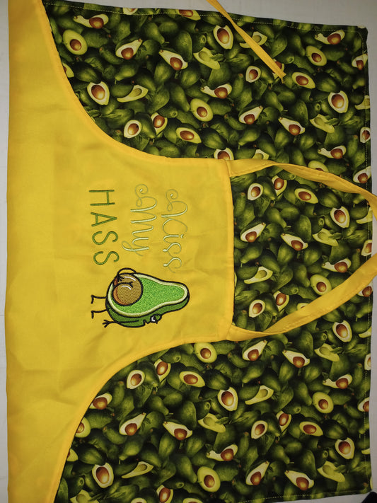 Adult size lined apron with pockets avacado