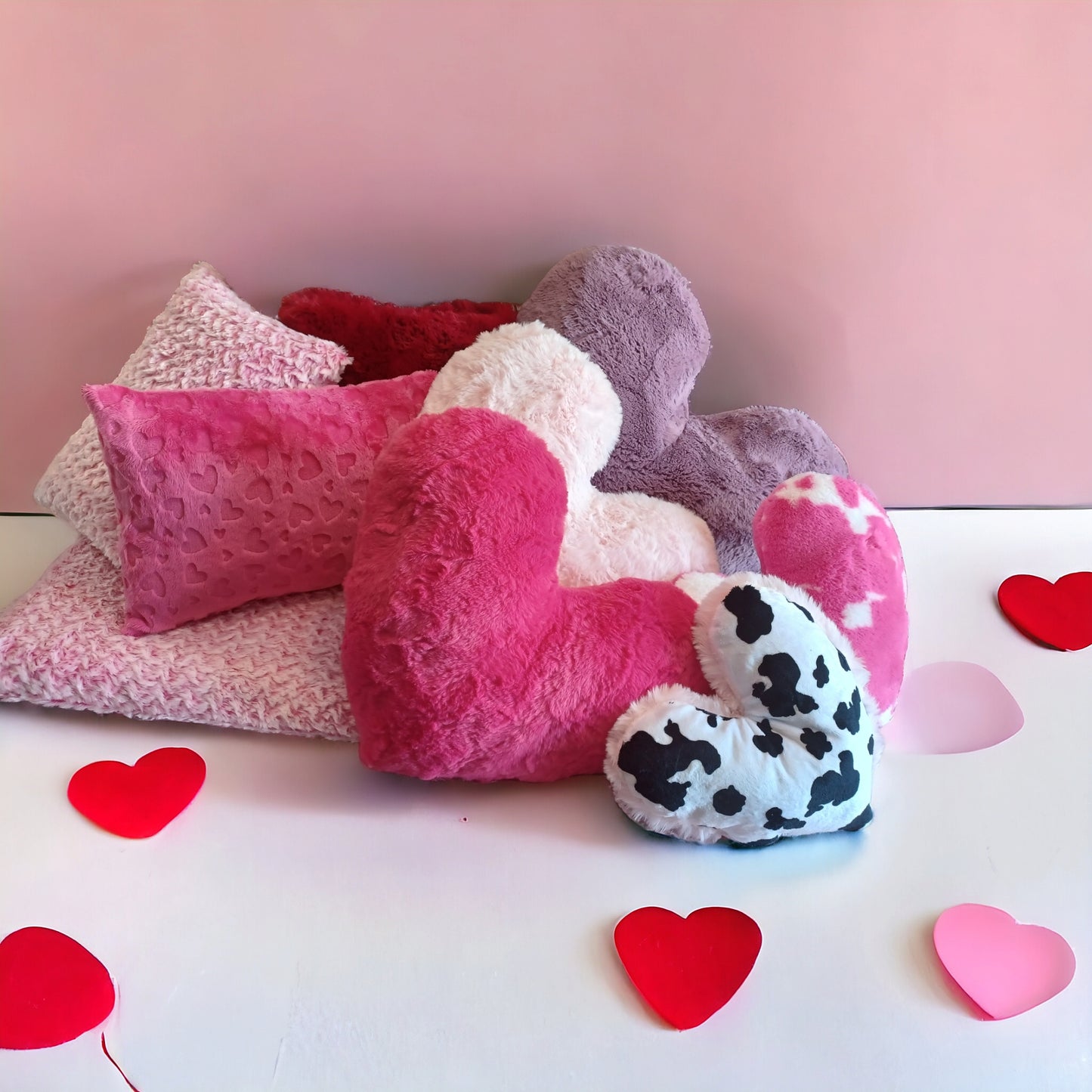 18x18 stuffed heart baby pink siberian