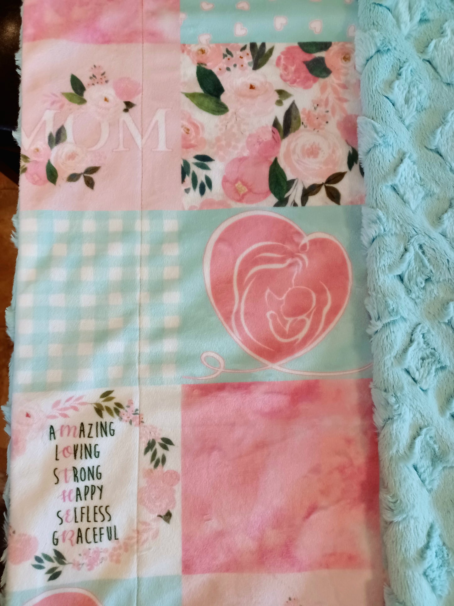 60x70 Mom floral print on saltwater frosted gem