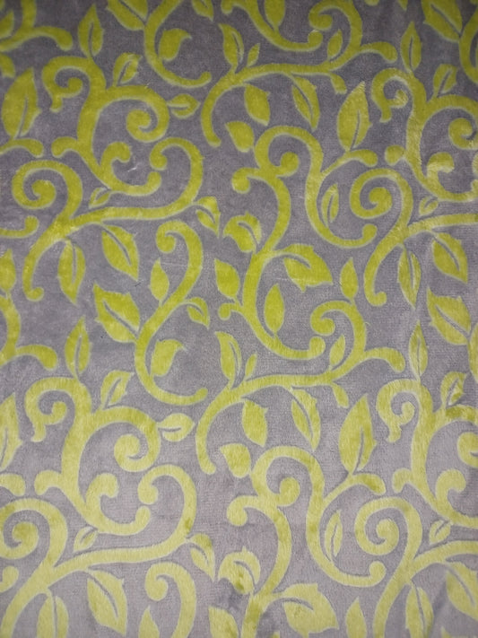 Olive embossed vine Shannon fabric 1 yard
