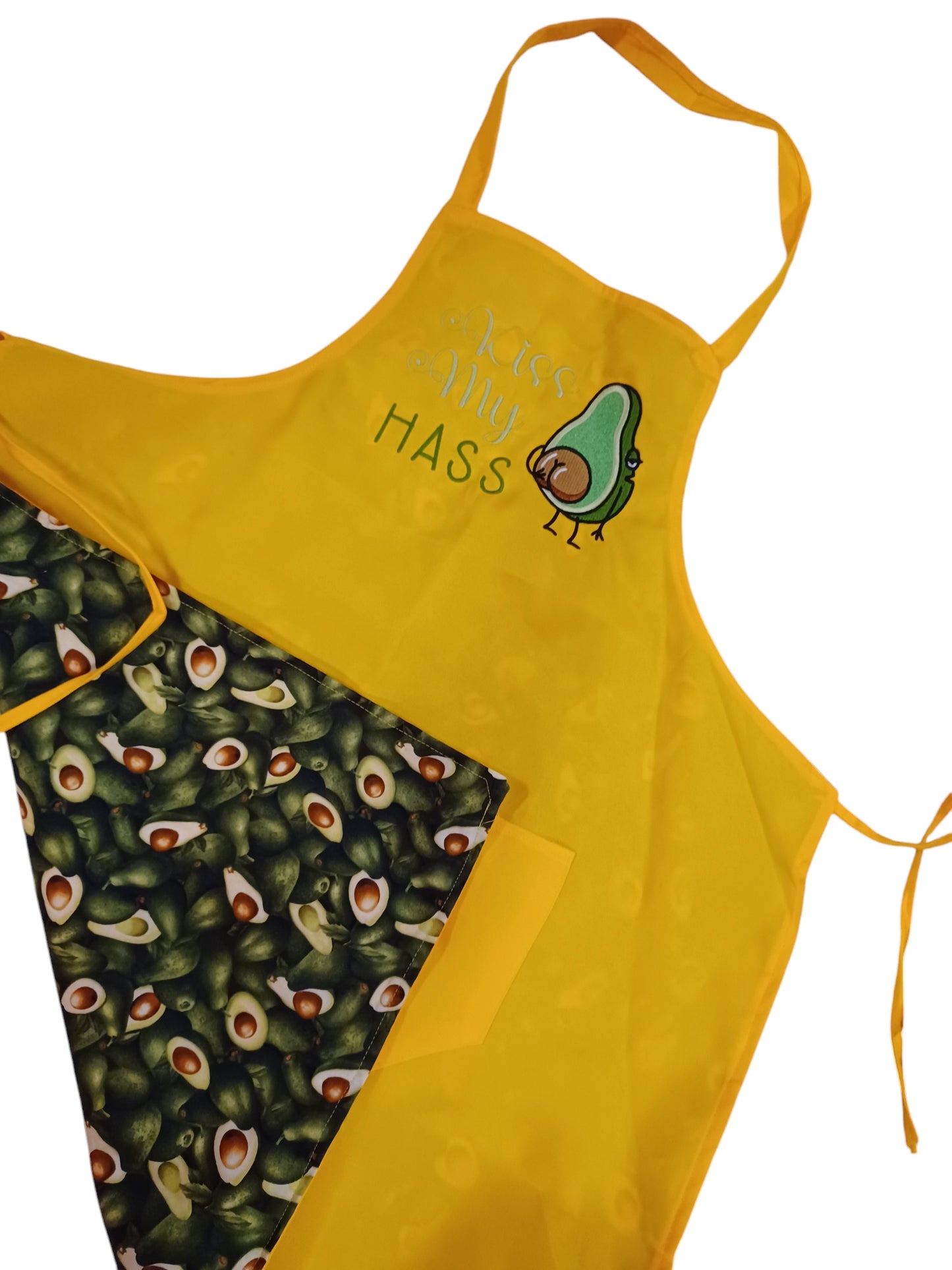 Adult size lined apron with pockets avacado