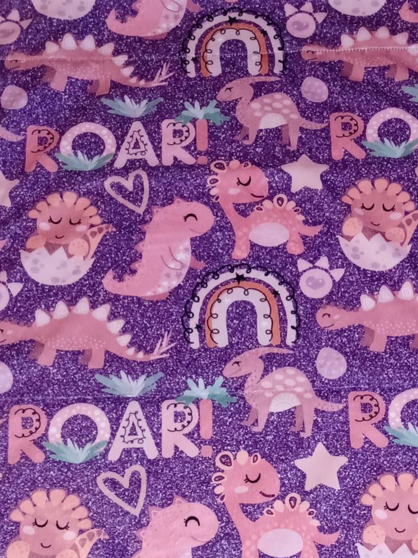 27x36 faux glitter Dino print on Aruba dimple dot