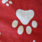 60x72 red/grey paws on black koala