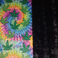 54x70 herb printed minky on black malibu