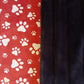 60x72 red/grey paws on black koala