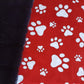 60x72 red/grey paws on black koala