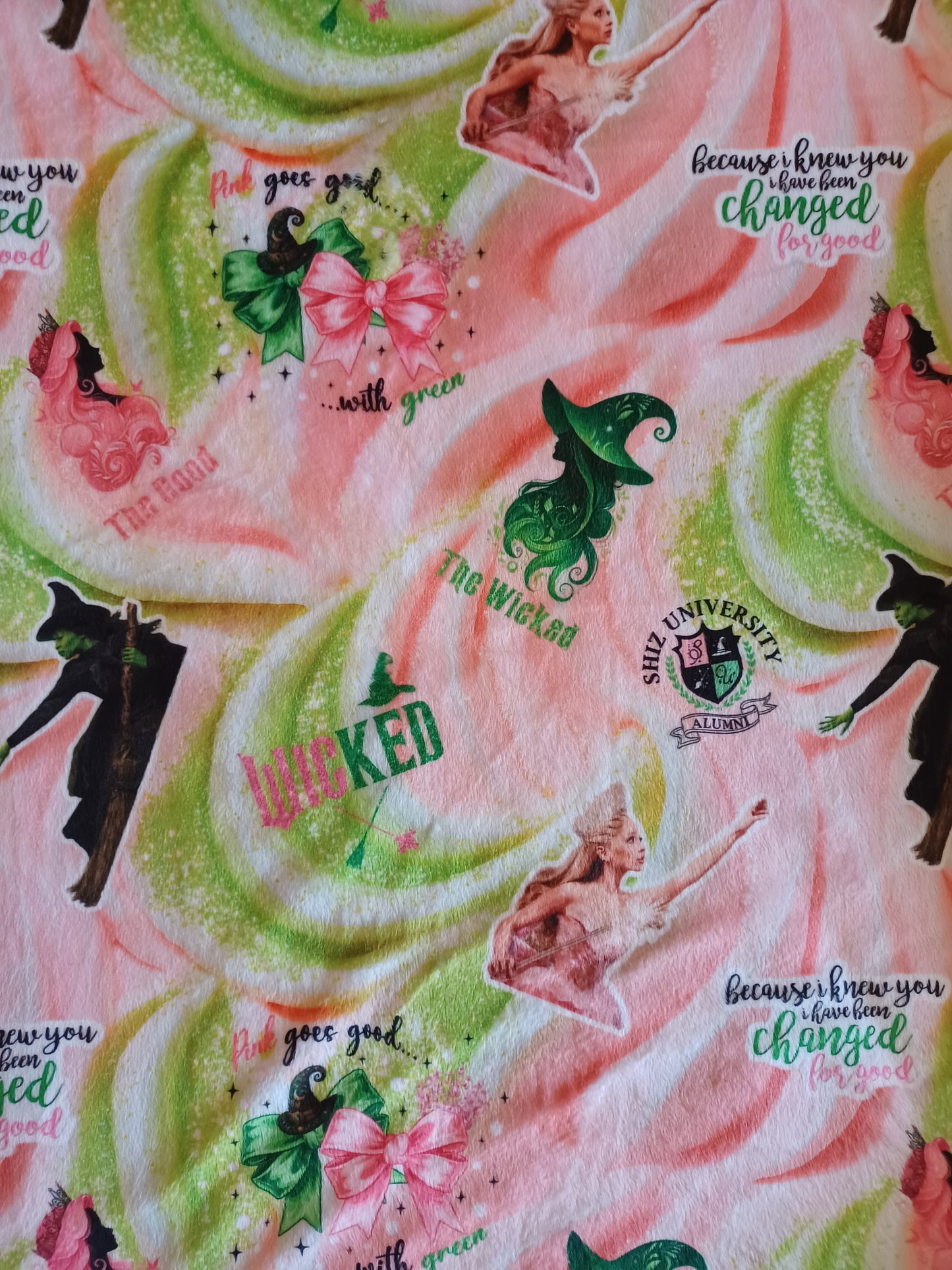 60x72 witches print minky on margarita koala pop with 14x20 travel pillow