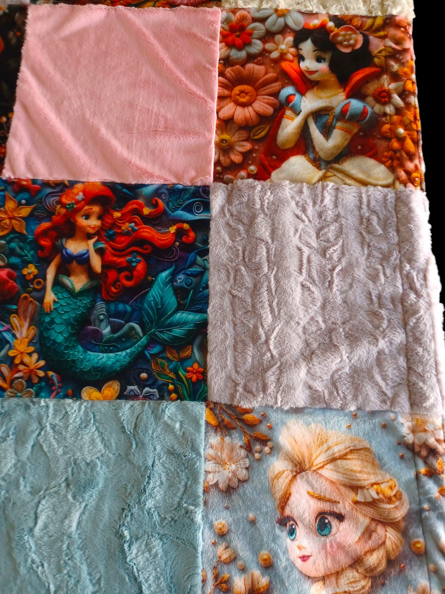 56x80 princess patchwork on iris tonal wispy